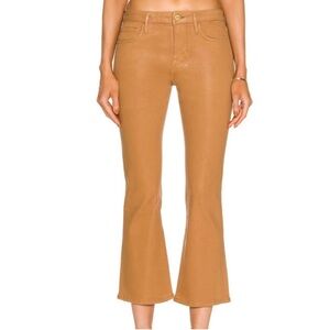 Frame Denim tan High-Rise Crop Flare Jeans